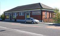 Still displaying the original LMS title from its 1926 opening, this is a street level view of the station building at Hillside on the Merseyrail Southport line in May 2013.<br><br>[John McIntyre 19/05/2013]