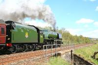 46233 <I>Duchess of Sutherland</I> on the return Carlisle - Euston <I>Cumbrian Mountain Express</I> south of Birkett Tunnel on 22 May 2013. [See image 43186] .<br><br>[Peter Rushton 22/05/2013]