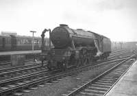 Kings Cross based V2 2-6-2 no 60862 runs south on the centre road through Doncaster on a grey day in April 1963.<br><br>[K A Gray 11/04/1963]