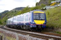 170403 heads north between Burntisland and Kinghorn on 27 May 2013.<br><br>[Bill Roberton 27/05/2013]