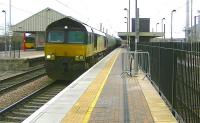 Colas Rail 66847 passing Warrington Bank Quay on 18 April with the 6S96 Sinfin to Grangemouth. <br><br>[Ken Browne //]