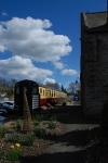 These carriages provide somewhere to eat at Bellingham (North Tyne). The museum is behind the camera and the view looks to Reedsmouth.<br><br>[Ewan Crawford 30/04/2013]