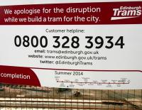 Updated tram project notice, Gogar, June 2013.  [See image 20756]<br><br>[John Furnevel 10/06/2013]