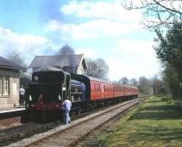 Ex-GNR J52 0-6-0ST no 68846 at Cranmore on the East Somerset Railway on 5 May 1996 [see image 17498].<br><br>[Peter Todd 05/05/1966]