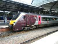 CrossCountry Super Voyager 221 123 waiting to leave Newcastle Central on 12 June 2013.<br><br>[Veronica Clibbery 12/06/2013]