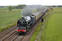 60163 <I>Tornado</I> at the head of the SRPS Fife Circle tour on 16 June 2013 motoring along the E & G a couple of miles east of Linlithgow.<br><br>[Bill Roberton 16/06/2013]