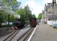 Taken as a direct <I>Then and Now</I> comparison to a photograph I took at Alston in 1976 [see image 19590] this picture shows resident 0-4-0T <I>Thomas Edmondson</I>. The steam loco is running round prior to taking a South Tynedale Railway train northwards along the old branch. <br><br>[Mark Bartlett 08/06/2013]