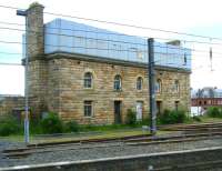 The much photographed water tower alongside Newcastle Central, seen here on 12 June 2013. The plate reads <I>NER 1891</I>. <br><br>[Veronica Clibbery 12/06/2013]