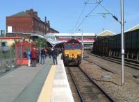 66128 waits to take the UK Railtours <I>Whitehouse Wanderer</I> south then east out of Crewe on 25th May 2013 towards its next stop at Chaddesden Sidings. This was only the second passenger train to run over Nuneaton's North Chord.<br><br>[Ken Strachan 25/05/2013]