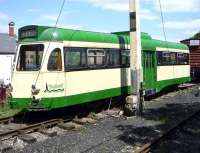 Former Blackpool tram 634 on display at the Rushden Transport Museum, Rushden, Northants in June 2013.<br><br>[John Steven 02/06/2013]