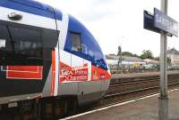 Front end of a regional DMU at Saintes Station on 20 June 2013.<br>
<br><br>[Peter Todd 20/06/2013]