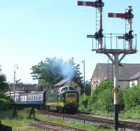 Deltic D9009 <I>Alycidon</I> with an East Lancs special leaving Ramsbottom on 7 July 2013.<br><br>[Colin Alexander 07/07/2013]