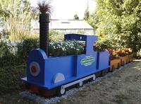 New floral display at Aberdour station on 14 July, donated by Campion Homes Ltd of Rosyth.<br><br>[Bill Roberton 14/07/2013]