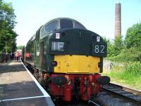 Smart looking EE Type 4 no D335 stands at Ramsbottom on 6 July during the East Lancashire Railway diesel gala.<br><br>[Colin Alexander 06/07/2013]