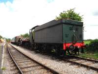 Rear end of GWR Hall 4-6-0 no 6984 <I>Owsden Hall</I> seen on 17 July in the sidings at Blunsdon on the Swindon and Cricklade Railway. [See image 43821]<br><br>[Peter Todd 17/07/2013]