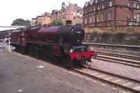 Jubilee 45699 <I>Galatea</I> at Scarborough on 24 July backing in the stock of the <I>Scarborough Spa Express</I> in readiness for the return journey to York. <br><br>[John Robin 24/07/2013]