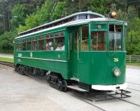 Former BR operated Grimsby and Immingham tram no 26 photographed at Beamish open air museum on 11 June 2013 [see image 43519]<br><br>[Veronica Clibbery 11/06/2013]