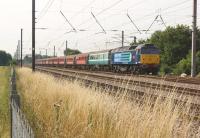 DRS 47805 heads north at Farington Junction on 27 July with a Compass railtours special from Hereford to Blackpool. On the rear of the train are 37603 and 20312 which later operated a mini tour around Lancashire and West Yorkshire.<br><br>[John McIntyre 27/07/2013]