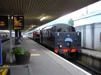 Black 5 44871 runs into Fort William platform 2 on 25 June with the evening arrival of <I>The Jacobite</I> from Mallaig.<br><br>[David Pesterfield 25/06/2013]