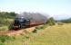 A really hot afternoon, with the temperature nudging 30C, Black 5 No.44871, with the afternoon <I>Jacobite</I> service, races along the straight west of Kinlocheil, building up some speed before ascending the 1 in 60 up to Glenfinnan Viaduct.<br><br>[John Gray 19/07/2013]