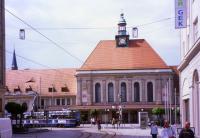 The imposing frontage of Goerlitz's second station on this site (built 1913-17), seen on 3rd July 2013, with the inevitable tram in the foreground. As well as the elegant surviving trainshed, the station boasts an impressive art nouveau booking hall with decorative chandeliers and Romanesque windows.<br><br>[David Spaven 03/07/2013]