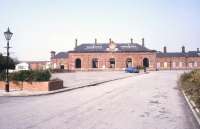 The road approach to Stockton station in May 1990.<br><br>[Ian Dinmore 16/05/1990]