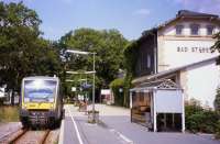 A single-unit railcar operated by <I>agilis</I> forms the 11.37 departure from Bad Steben on 9th July 2013 for the 27km journey to Hof in the far north east of Bavaria.<br><br>[David Spaven 09/07/2013]