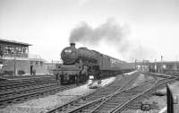 Patricroft based Jubilee no 45663 <I>Jervis</I> runs south through Doncaster on 20 July 1963 with a summer Saturday train bound for Skegness.<br><br>[K A Gray 20/07/1963]