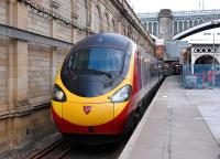 The <I>sub</I> at Waverley on 13 August, with Pendolino 390114 forming the 14.51 <I>Festival extra</I> to London Euston.<br><br>[Bill Roberton 13/08/2013]