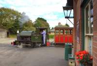 The 19.30 Tywyn Wharf to Nant Gwernol additional service gets underway on 16 August 2011. The locomotive is No 4 <I>Edward Thomas</I>, an 0-4-2ST built by Kerr Stewart & Co. in 1921.<br><br>[Ian Dinmore 16/08/2011]