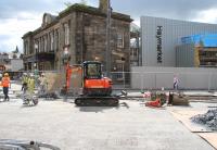 Remedial tram works, Haymarket, 9 August 2013.<br><br>[John Furnevel 09/08/2013]