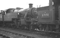 Stanier 3P 2-6-2T 40158 and Reid 0-6-2T 69191 in the stored locomotive sidings at Boness Harbour in February 1962.<br><br>[K A Gray 26/02/1962]