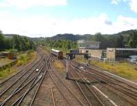 ScotRail 158723 forms the 11.00hrs service to Edinburgh, seen heading south shortly after leaving Perth station on 16th August 2013. <br><br>[Malcolm Chattwood 16/08/2013]