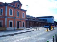 The original station building at Cadiz, now a conference centre, abuts directly on to the new version, directly behind it. <br><br>[Andrew Wilson 03/05/2013]