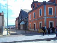 The handsomely restored facade of the original 1894 station and trainshed at Cadiz, converted in recent years to serve as a conference centre. At the time of my visit, however, the building was fenced off, with little sign of activity. [See image 44357] <br><br>[Andrew Wilson 03/05/2013]