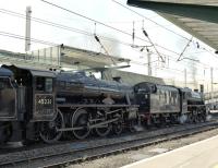 44932 and 45231 are about to move the ecs of <I>The Fellsman</I> out of platform 3 at Carlisle prior to propelling it into the sidings on the west side of the station, where it will lie until shortly before its 15.34 return to Lancaster.<br><br>[Bill Jamieson 07/08/2013]