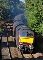 57601 hauls the Compass Tours <I>Forth & Tay Highlander</I> from Ayr to Inverness away from Dalgety Bay on 31 August.  47825 was on the rear of the train.<br><br>[Bill Roberton 31/08/2013]