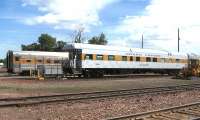 Grand Canyon Railway stock in the sidings at Williams, Arizona, on 2 August 2013.<br><br>[Colin Alexander 02/08/2013]