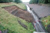 View north from the overbridge at the site of the former Tynehead station on the 30 August 2013.<br><br>[Ewan Crawford 30/08/2013]