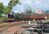 46233 <I>Duchess of Sutherland</I> approaching Stirling station southbound on 7 September during day 2 of the PMR Tours 75thAnniversary Special.<br><br>[Andy Carr 07/09/2013]