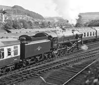 92220 <I>Evening Star</I> sets off from Scarborough late on the afternoon of 4th July 1976 with the <I>Scarborough Flyer</I> special returning to Newcastle. <br><br>[Bill Jamieson 04/07/1976]