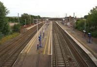 Looking south towards St Pancras over the station at Harlington, Bedfordshire, on 1 September 2013.<br><br>[John McIntyre 01/09/2013]
