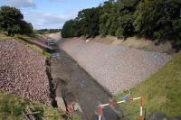 Looking north from Tynehead on 14 September with much stabilization evident.<br><br>[Bill Roberton 14/09/2013]