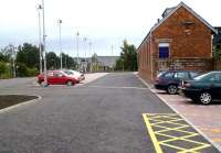 New car park on the east side of Ladybank Station on 13 September 2013. The photograph is taken from the new pathway leading to Number one platform. <br><br>[Brian Forbes 13/09/2013]