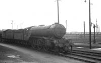 Locomotives awaiting disposal in the yard at Bathgate in the sixties, with an unidentified V2 at the head of the line. <br><br>[K A Gray //]