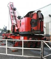 Cowans Sheldon ADRC95224 of 1926, now the NYMR steam breakdown crane, photographed in June 2013 standing in the shed yard at Grosmont.<br><br>[John Furnevel 06/06/2013]