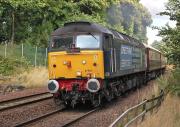 DRS 47501 nears Dalgety Bay with a <I>Northern Belle</I> empty stock working from Leuchars to Crewe on 16 September. 47805 was on the rear of the train. <br><br>[Bill Roberton //]