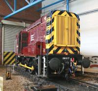 NRM works pilot 09017 stabled inside the museum building on 4 June 2013. The locomotive was built at BR's Horwich Works in 1961 and originally carried the number D4105.<br><br>[John Furnevel 04/06/2013]