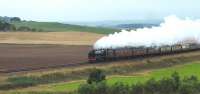 Rebuilt Scot 46115 <I>Scots Guardsman</I> approaching Blackford on 23 September 2013 with a special train from Edinburgh to Gleneagles to mark the fact that there is one year to go until the start of the Ryder Cup.<br><br>[John Robin 23/09/2013]