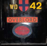 The cabside of a Barclay 0-4-0DM shunter, built for the Army during the war and named <I>Overlord</I> to commemorate D-Day. Photographed in Chatham Dockyard in September 2013. <br><br>[Peter Todd //]